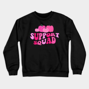 Groovy Support Squad Pumpkins Fall Breast Cancer Awareness Crewneck Sweatshirt